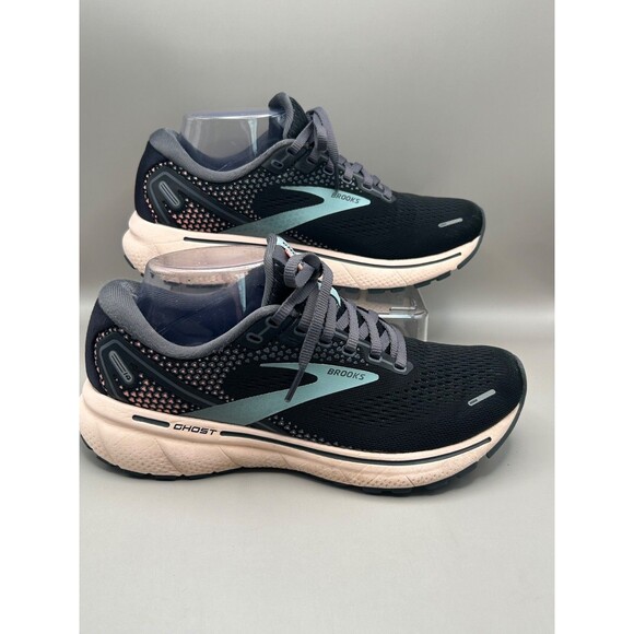 Brooks Ghost 14 Womens Running Athletic Shoes Black Pink Size 7.5 Supportive - Picture 2 of 8